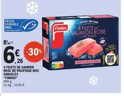 E.Leclerc FINDUS 4 filets de saumon rose du pacifique msc surgelés offre
