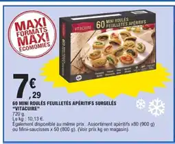 E.Leclerc VITACUIRE 60 mini roulés feuilletés apéritifs surgelés offre