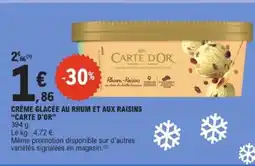 E.Leclerc CARTE D'OR Crème glacée au rhum et aux raisins offre