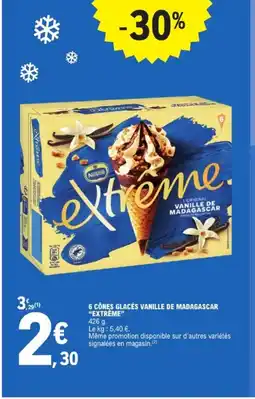 E.Leclerc EXTRÊME 6 cônes glacés vanille de madagascar offre