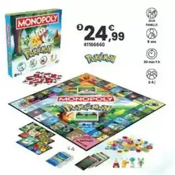 JouéClub Hasbro - monopoly pokemon offre