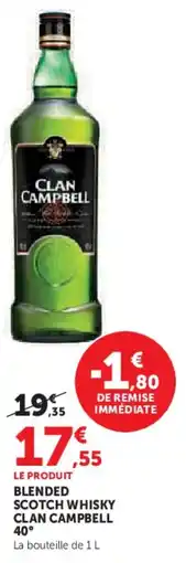 Super U Blended scotch whisky clan campbell 40° offre