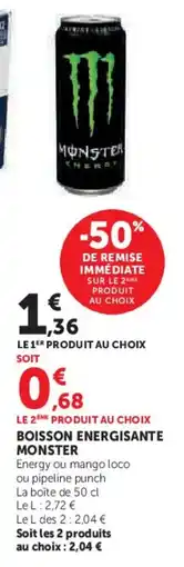 Super U Boisson energisante monster offre