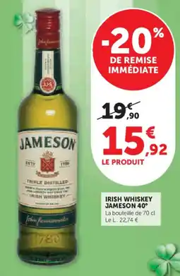 Super U Irish whiskey jameson 40° offre