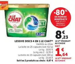 Super U Lessive discs 4 en 1 le chat offre
