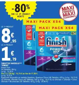 E.Leclerc FINISH Tablettes vaisselle offre