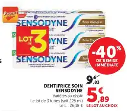 Super U Dentifrice soin sensodyne offre