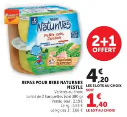 Super U Repas pour bebe naturnes nestle offre