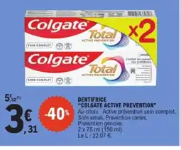 E.Leclerc COLGATE ACTIVE PREVENTION Dentifrice offre