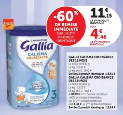 Super U Gallia calisma croissance des 18 mois offre