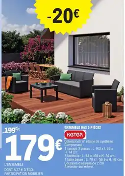 E.Leclerc KETER Ensemble bas 5 pièces offre