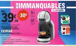 E.Leclerc KRUPS Pack machine à café +4 boîtes de capsules offre