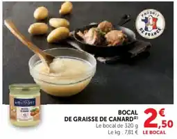 Super U Bocal de graisse de canard offre