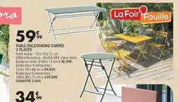 La Foir'Fouille Table greensboro carrée 2 places offre
