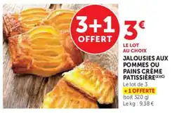 Super U Jalousies aux pommes ou pains crème patissière offre