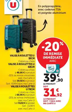 Super U Valise à roulettes u offre