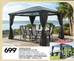 La Foir'Fouille HESPÉRIDE Tonnelle belize polycarbonate 3 offre