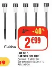 La Foir'Fouille Lot de 5 balises solaire offre