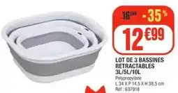 La Foir'Fouille Lot de 3 bassines retractables 3l/5l/10l offre