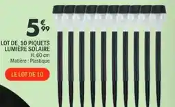 La Foir'Fouille Lot de 10 piquets lumiere solaire offre