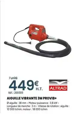 Altrad - aiguille vibrante 3m provib+