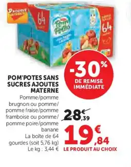 Hyper U POM'POTES Sans sucres ajoutes materne offre