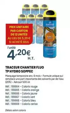 Quéguiner Soppec - traceur chantier fluo tp hydro offre