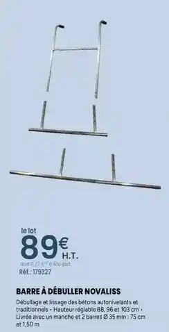 Quéguiner Barre à débuller novaliss offre