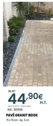 Quéguiner Pavé granit beige offre