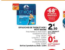 Hyper U PETIT NAVIRE Effiloches de thon et hop! offre