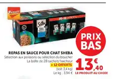 Hyper U SHEBA Repas en sauce pour chat offre