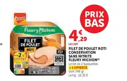 Hyper U FLEURY MICHON Filet de poulet roti conservation sans nitrite offre