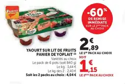 Hyper U PANIER DE YOPLAIT Yaourt sur lit de fruits offre