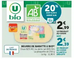 Hyper U Beurre de baratte u bio offre
