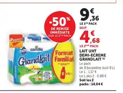 Hyper U GRANDLAIT Lait uht demi-ecreme offre