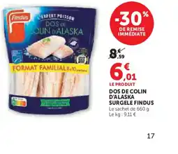 Hyper U FINDUS Dos de olin dalaska surgele offre