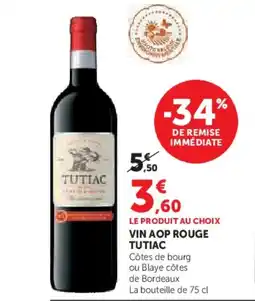 Hyper U TUTIAC Vin aop rouge offre