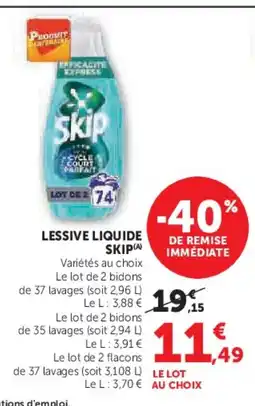 Hyper U SKIP Lessive liquide offre