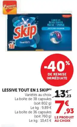 Hyper U SKIP Lessive tout en 1 offre