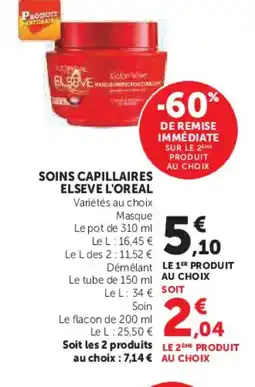 Hyper U L'OREAL ELSEVE Soins capillaires offre