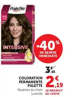 Hyper U PALETTE Coloration permanente offre