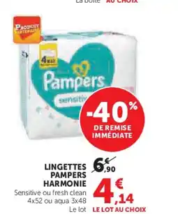 Hyper U PAMPERS HARMONIE Lingettes offre