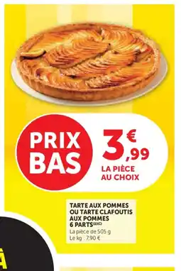 Hyper U Tarte aux pommes ou tarte clafoutis aux pommes 6 parts offre