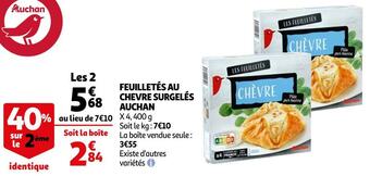 Auchan Auchan feuilletés au chevre surgelés offre