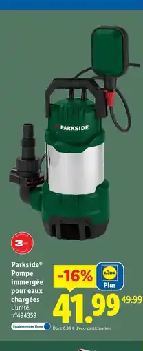 Lidl PARKSIDE Pompe immergée pour eaux chargées offre