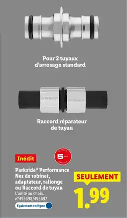 Lidl PARKSIDE Performance Nez de robinet, adaptateur, rallonge ou Raccord de tuyau offre