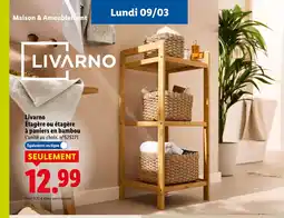 Lidl LIVARNO Étagère ou étagère à paniers en bambou offre
