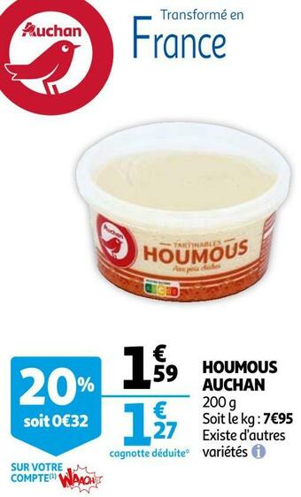 Auchan Auchan houmous offre