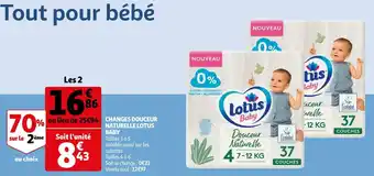 Auchan Lotus baby changes douceur naturelle offre