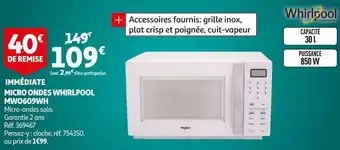 Auchan Whirlpool micro ondes mwo609wh offre